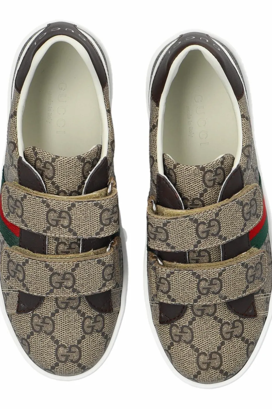 Gucci Kids BRĄZOWY Buty sportowe z płótna `GG Supreme`