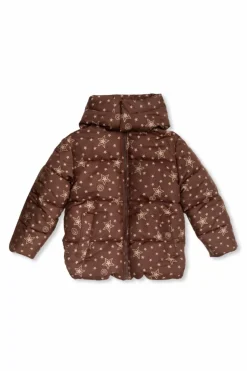 Gucci Kids BRĄZOWY Kurtka puchowa z motywem gwiazd