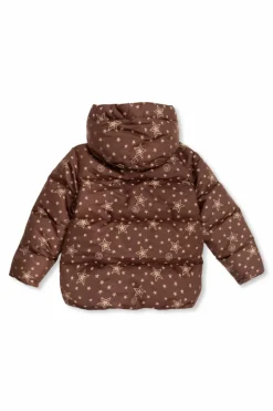 Gucci Kids BRĄZOWY Kurtka puchowa z motywem gwiazd