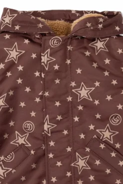 Gucci Kids BRĄZOWY Kurtka z kapturem