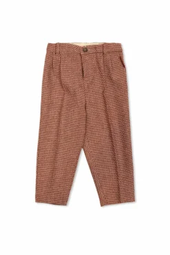 Gucci Kids BRĄZOWY Spodnie ze wzorem w kratę