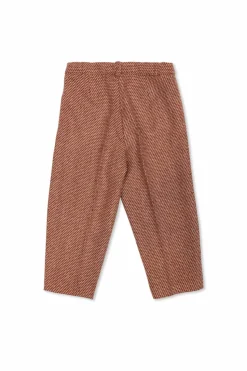 Gucci Kids BRĄZOWY Spodnie ze wzorem w kratę