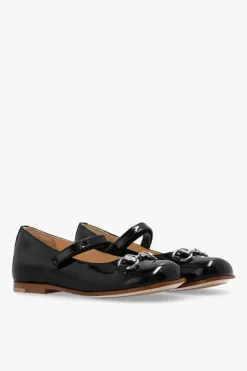 Gucci Kids CZARNY Skórzane baleriny