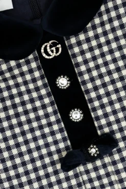 Gucci Kids CZARNY Sukienka ze wzorem w kratę