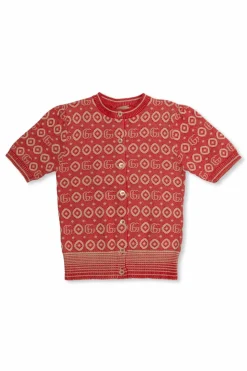 Gucci Kids CZERWONY Kardigan z logo
