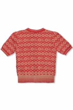 Gucci Kids CZERWONY Kardigan z logo