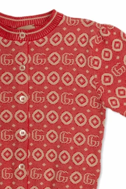 Gucci Kids CZERWONY Kardigan z logo
