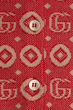 Gucci Kids CZERWONY Kardigan z logo