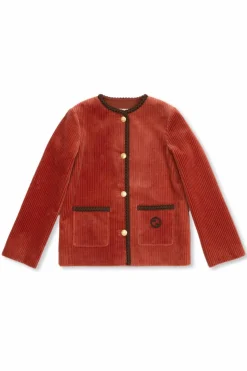 Gucci Kids CZERWONY Sztruksowa marynarka