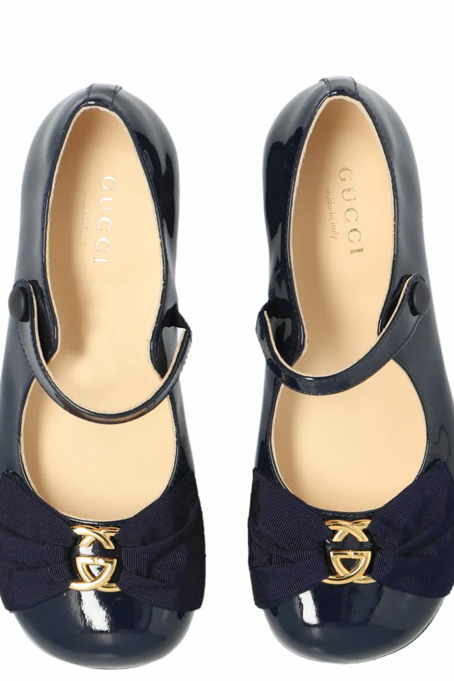 Gucci Kids GRANATOWY Baleriny z dekoracyjną kokardą