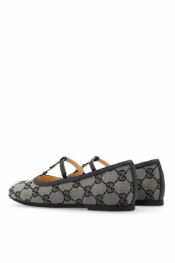 Gucci Kids GRANATOWY Baleriny z monogramem