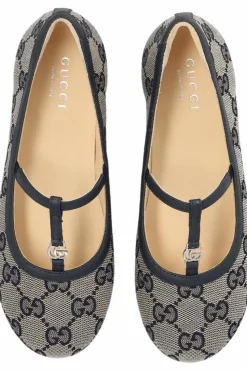Gucci Kids GRANATOWY Baleriny z monogramem