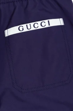 Gucci Kids GRANATOWY Bawełniane spodnie