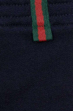 Gucci Kids GRANATOWY Bawełniane spodnie dresowe