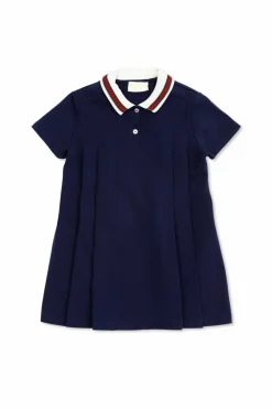 Gucci Kids GRANATOWY Bawełniana sukienka
