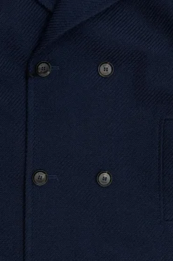Gucci Kids GRANATOWY Dwurzędowy płaszcz