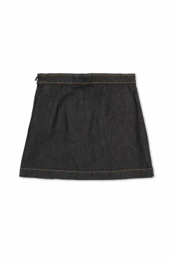 Gucci Kids GRANATOWY Jeansowa spódnica z zakładkami
