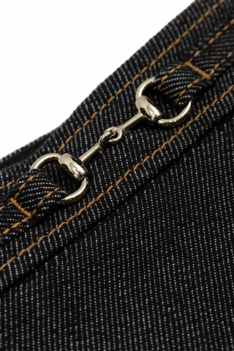 Gucci Kids GRANATOWY Jeansowa spódnica z zakładkami
