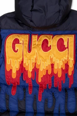 Gucci Kids GRANATOWY Puchowa kurtka