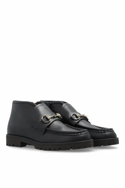 Gucci Kids GRANATOWY Skórzane buty za kostkę