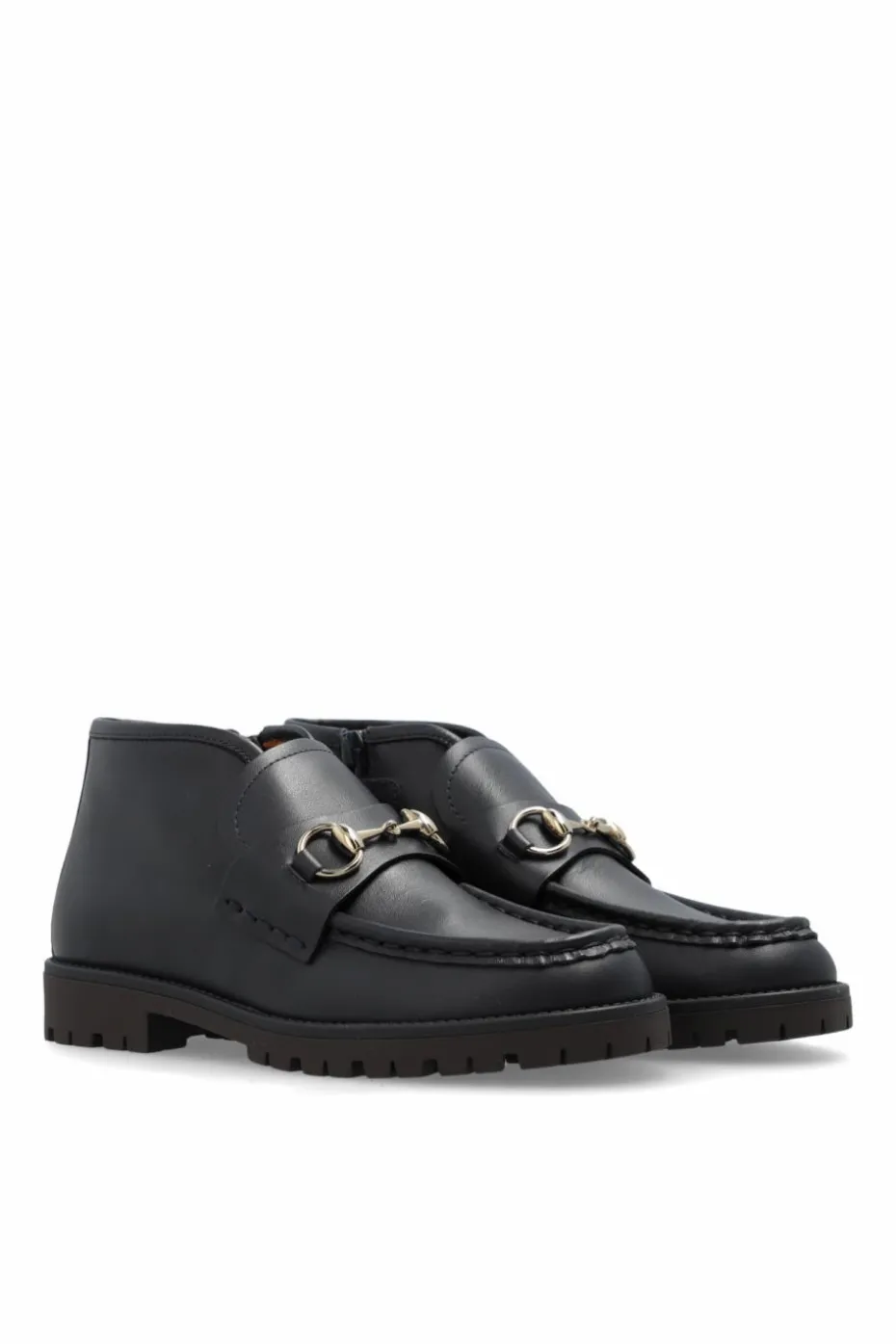 Gucci Kids GRANATOWY Skórzane buty za kostkę