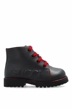 Gucci Kids GRANATOWY Skórzane buty za kostkę
