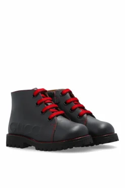 Gucci Kids GRANATOWY Skórzane buty za kostkę