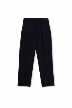 Gucci Kids GRANATOWY Spodnie z pasem ‘Web’