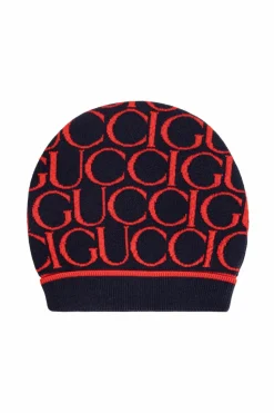 Gucci Kids GRANATOWY Wełniana czapka