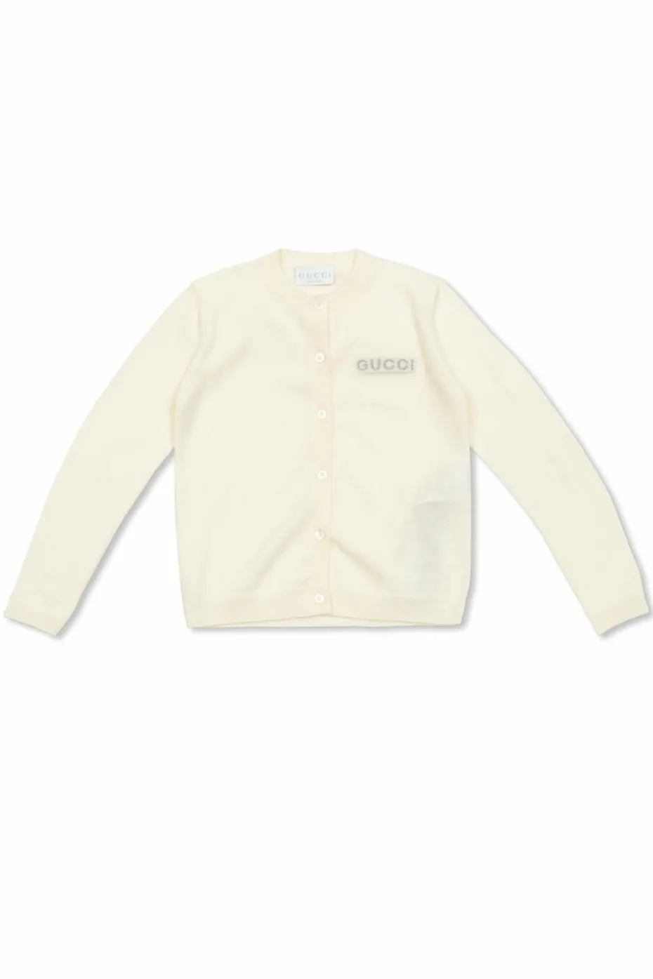 Gucci Kids kremowy Kardigan z wyszytym logo