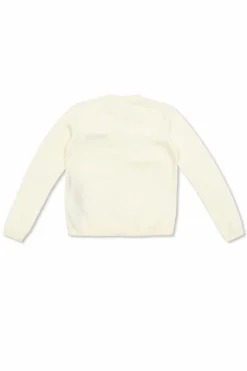 Gucci Kids kremowy Kardigan z wyszytym logo