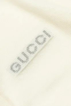 Gucci Kids kremowy Kardigan z wyszytym logo