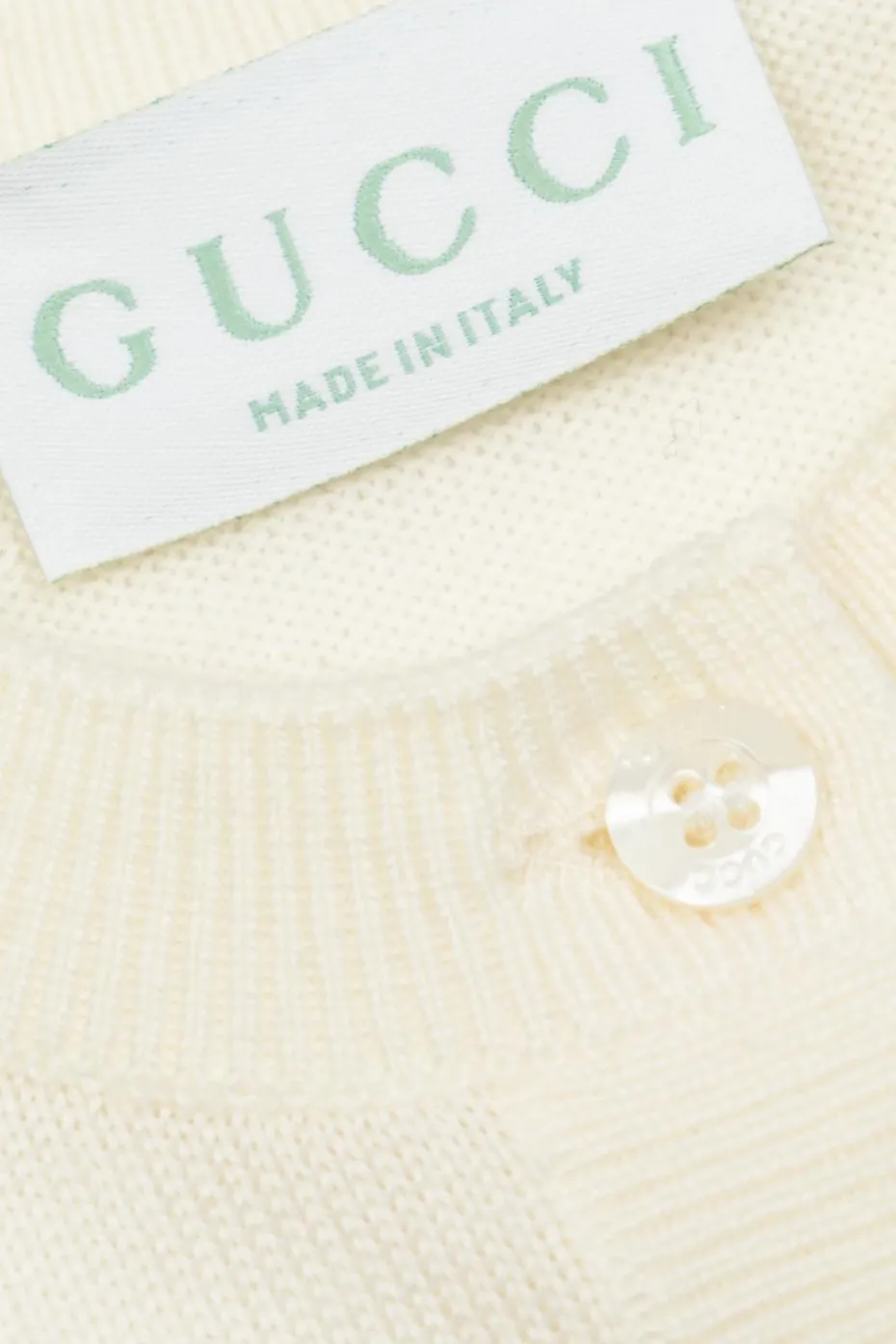 Gucci Kids kremowy Kardigan z wyszytym logo