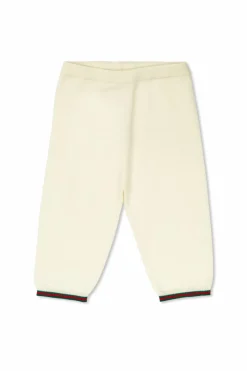 Gucci Kids kremowy Wełniane spodnie