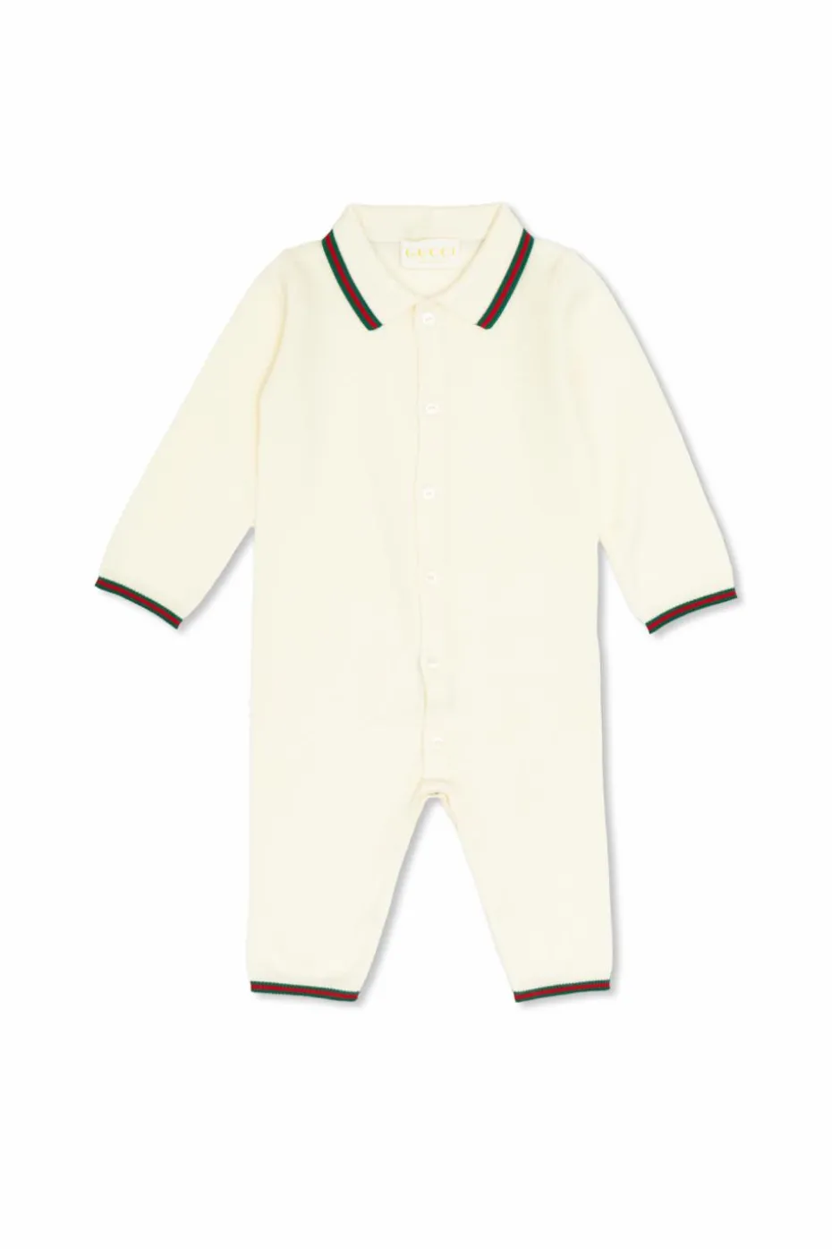 Gucci Kids kremowy Wełniany pajacyk niemowlęcy