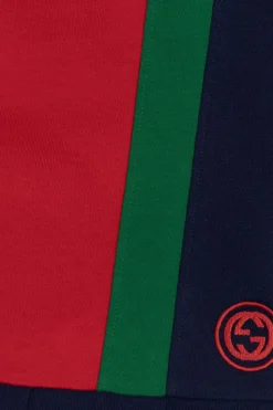 Gucci Kids MULTIKOLOR Bawełniana sukienka z wyszytym logo