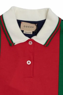 Gucci Kids MULTIKOLOR Bawełniana sukienka z wyszytym logo