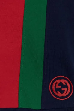 Gucci Kids MULTIKOLOR Bawełniana sukienka z wyszytym logo