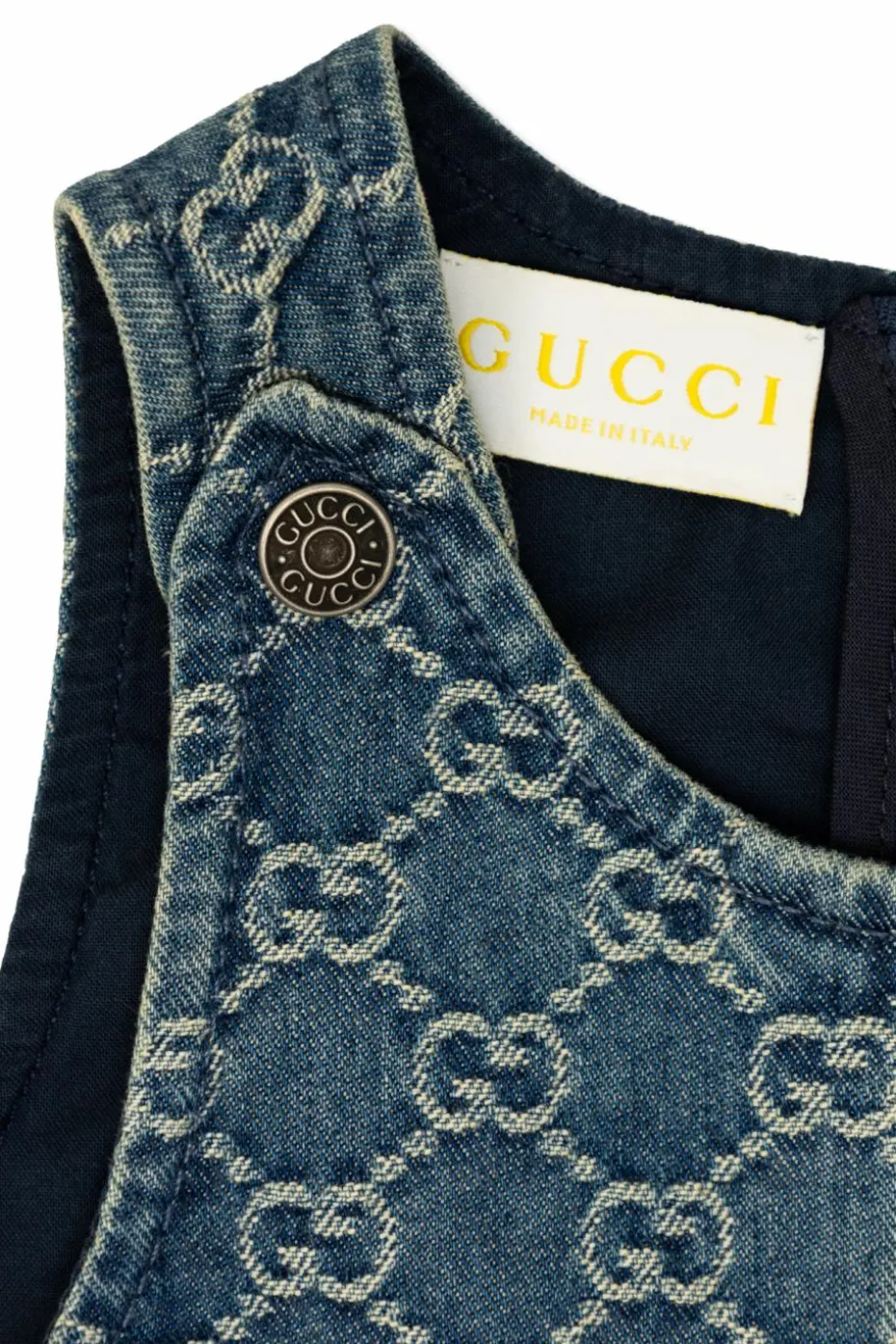 Gucci Kids NIEBIESKI Jeansowa sukienka ze wzorem `GG`