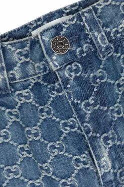 Gucci Kids NIEBIESKI Jeansy z monogramem