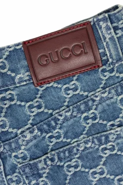 Gucci Kids NIEBIESKI Jeansy z monogramem