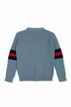 Gucci Kids NIEBIESKI Kardigan z pasem ‘Web