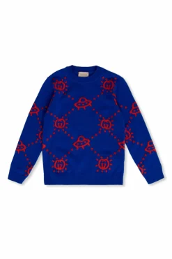 Gucci Kids NIEBIESKI Sweter z monogramem