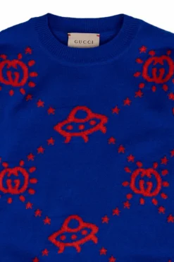 Gucci Kids NIEBIESKI Sweter z monogramem