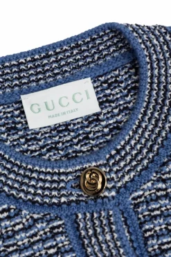 Gucci Kids NIEBIESKI Tweedowy kardigan