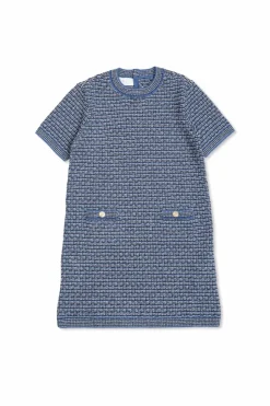 Gucci Kids NIEBIESKI Tweedowa sukienka