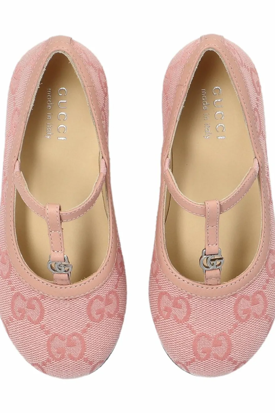 Gucci Kids RÓŻOWY Baleriny z monogramem