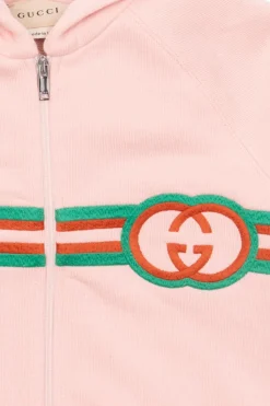 Gucci Kids RÓŻOWY Bluza zapinana na zamek