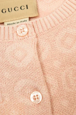 Gucci Kids RÓŻOWY Kardigan ze wzorem `GG`