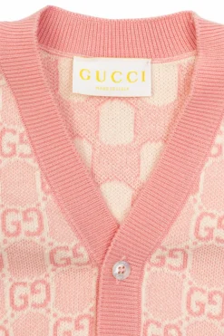 Gucci Kids RÓŻOWY Kardigan ze wzorem `GG`